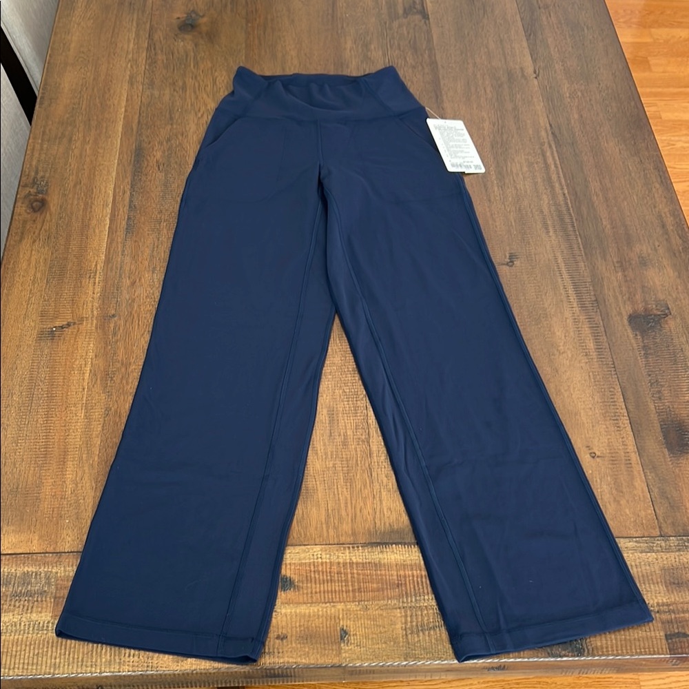 NWT Lululemon Align High Rise Wide Leg Pant Navy Size 4- 33” length